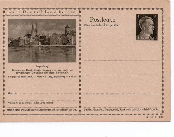 Deutsches Reich Bildpostkarte P307/ 42-30-1-B20 ungebraucht/ *