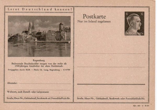 Deutsches Reich Bildpostkarte P307/ 42-30-1-B21 ungebraucht/ *