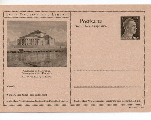 Deutsches Reich Bildpostkarte P307/ 42-30-1-B22 ungebraucht/ *