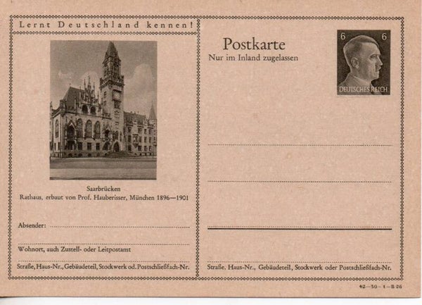 Deutsches Reich Bildpostkarte P307/ 42-30-1-B26 ungebraucht/ *