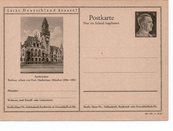 Deutsches Reich Bildpostkarte P307/ 42-30-1-B27 ungebraucht/ *