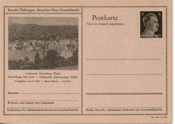 Deutsches Reich Bildpostkarte P307/ 42-28-1-B1 ungebraucht/ *
