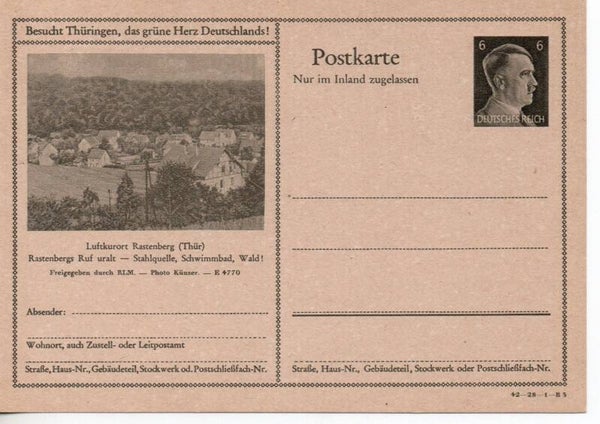 Deutsches Reich Bildpostkarte P307/ 42-28-1-B3 ungebraucht/ *