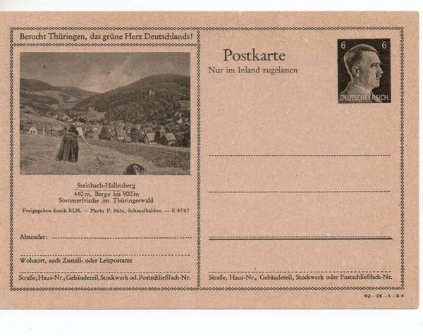 Deutsches Reich Bildpostkarte P307/ 42-28-1-B4 ungebraucht/ *