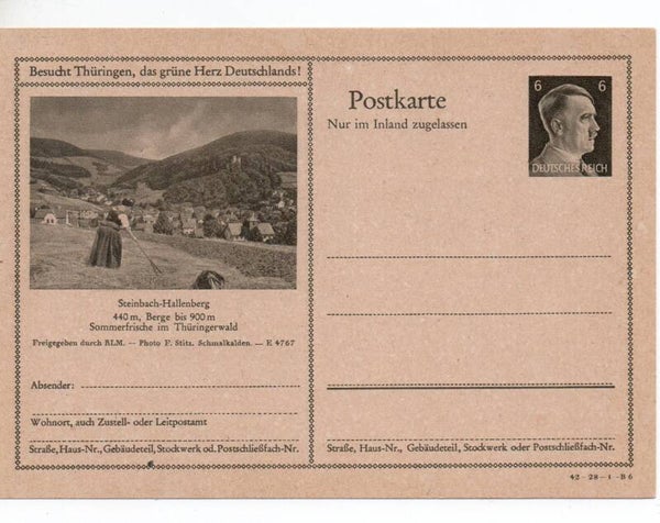 Deutsches Reich Bildpostkarte P307/ 42-28-1-B6 ungebraucht/ *