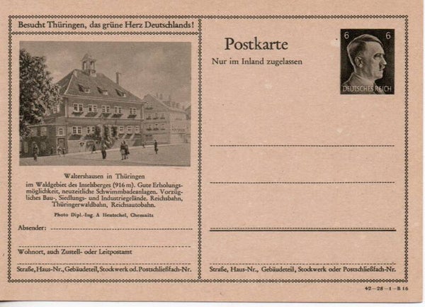 Deutsches Reich Bildpostkarte P307/ 42-28-1-B16 ungebraucht/ *
