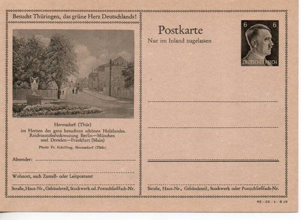 Deutsches Reich Bildpostkarte P307/ 42-28-1-B19 ungebraucht/ *