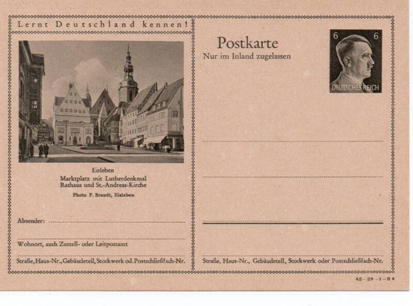Deutsches Reich Bildpostkarte P307/ 42-29-1-B4 ungebraucht/ *