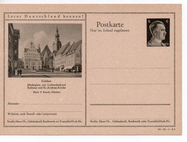 Deutsches Reich Bildpostkarte P307/ 42-29-1-B6 ungebraucht/ *