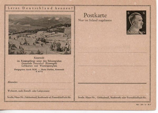 Deutsches Reich Bildpostkarte P307/ 42-29-1-B7 ungebraucht/ *