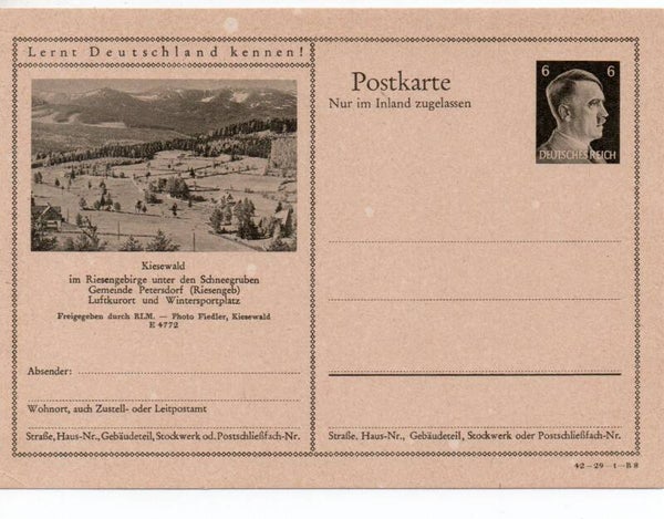 Deutsches Reich Bildpostkarte P307/ 42-29-1-B8 ungebraucht/ *