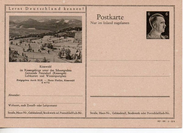 Deutsches Reich Bildpostkarte P307/ 42-29-1-B9 ungebraucht/ *