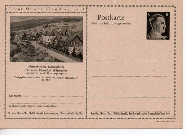 Deutsches Reich Bildpostkarte P307/ 42-29-1-B11 ungebraucht/ *