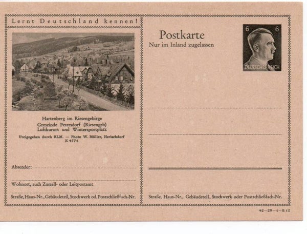 Deutsches Reich Bildpostkarte P307/ 42-29-1-B12 ungebraucht/ *