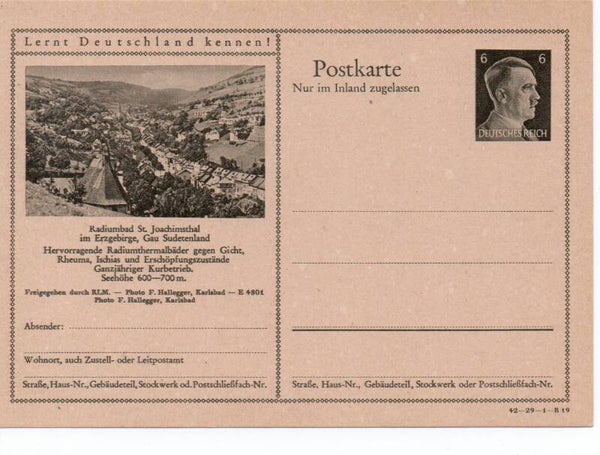 Deutsches Reich Bildpostkarte P307/ 42-29-1-B19 ungebraucht/ *