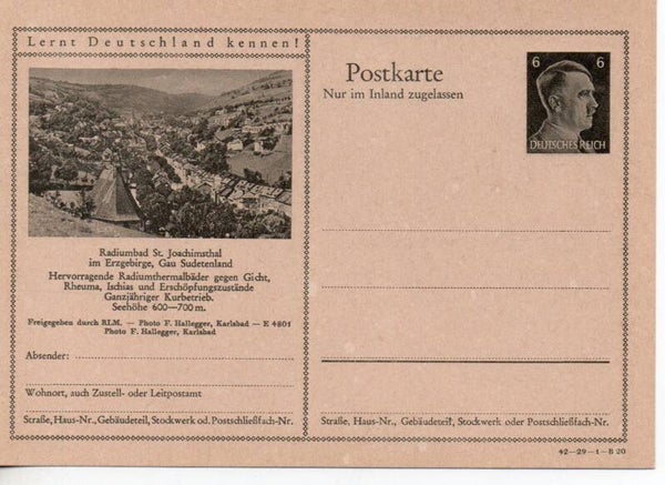 Deutsches Reich Bildpostkarte P307/ 42-29-1-B20 ungebraucht/ *