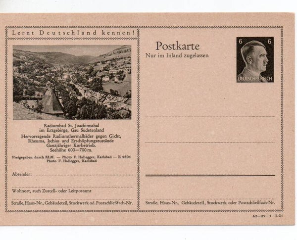 Deutsches Reich Bildpostkarte P307/ 42-29-1-B21 ungebraucht/ *