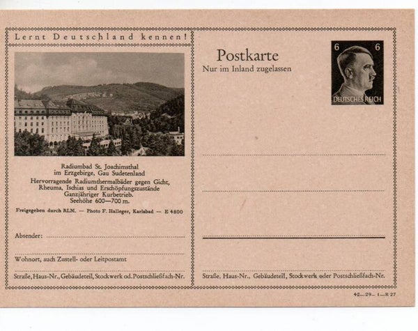 Deutsches Reich Bildpostkarte P307/ 42-29-1-B27 ungebraucht/ *
