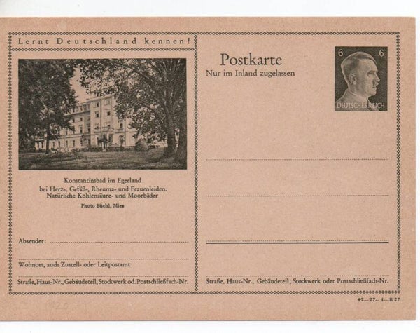 Deutsches Reich Bildpostkarte P307/ 42-27-1-B27 ungebraucht/ *
