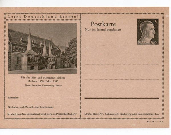Deutsches Reich Bildpostkarte P307/ 42-26-1-B9 ungebraucht/ *