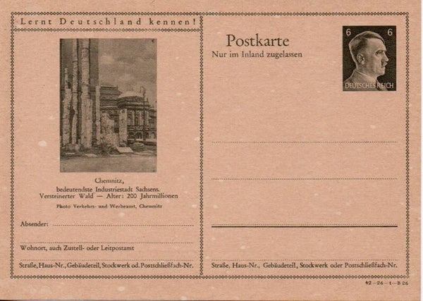 Deutsches Reich Bildpostkarte P307/ 42-26-1-B26 ungebraucht/ *