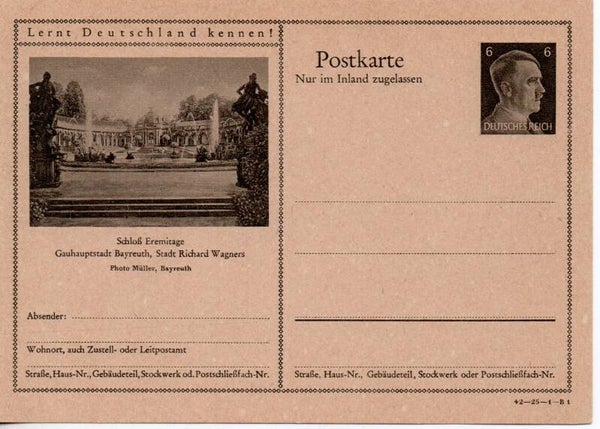 Deutsches Reich Bildpostkarte P307/ 42-25-1-B1 ungebraucht/ *