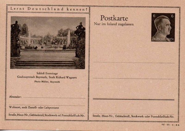 Deutsches Reich Bildpostkarte P307/ 42-25-1-B3 ungebraucht/ *