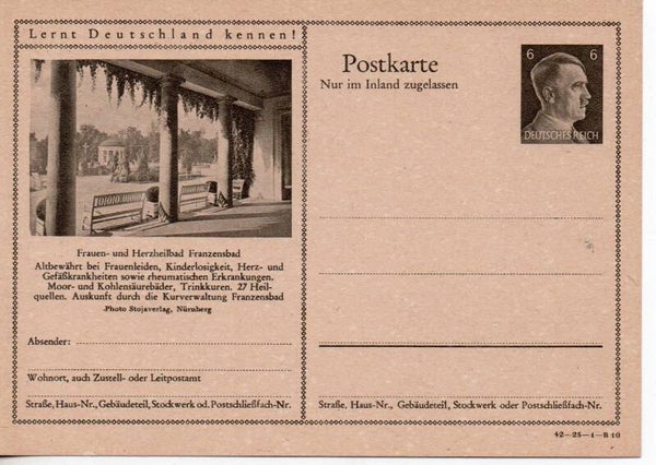 Deutsches Reich Bildpostkarte P307/ 42-25-1-B10 ungebraucht/ *