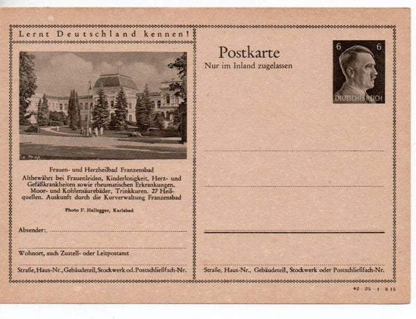 Deutsches Reich Bildpostkarte P307/ 42-25-1-B15 ungebraucht/ *