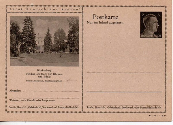 Deutsches Reich Bildpostkarte P307/ 42-25-1-B16 ungebraucht/ *