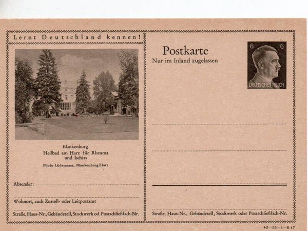 Deutsches Reich Bildpostkarte P307/ 42-25-1-B17 ungebraucht/ *