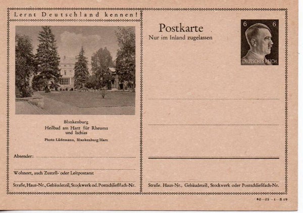 Deutsches Reich Bildpostkarte P307/ 42-25-1-B19 ungebraucht/ *