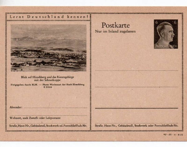 Deutsches Reich Bildpostkarte P307/ 42-25-1-B22 ungebraucht/ *