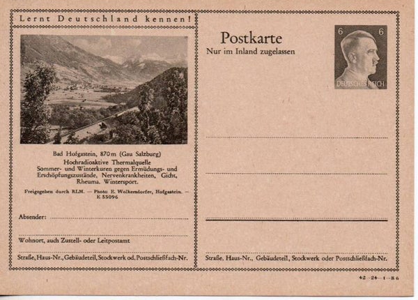 Deutsches Reich Bildpostkarte P307/ 42-24-1-B6 ungebraucht/ *