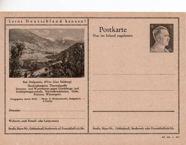 Deutsches Reich Bildpostkarte P307/ 42-24-1-B7 ungebraucht/ *