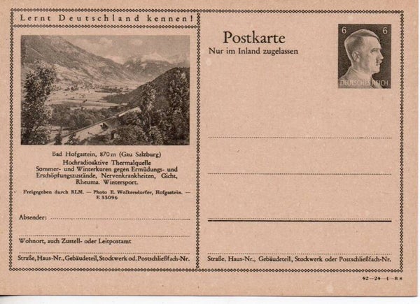 Deutsches Reich Bildpostkarte P307/ 42-24-1-B8 ungebraucht/ *