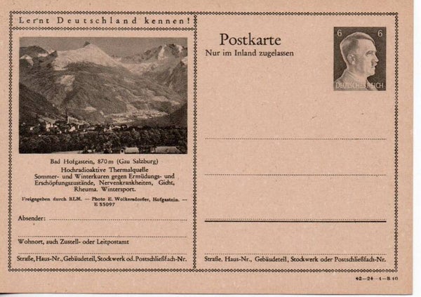 Deutsches Reich Bildpostkarte P307/ 42-24-1-B10 ungebraucht/ *