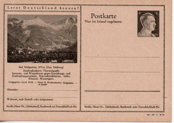 Deutsches Reich Bildpostkarte P307/ 42-24-1-B16 ungebraucht/ *