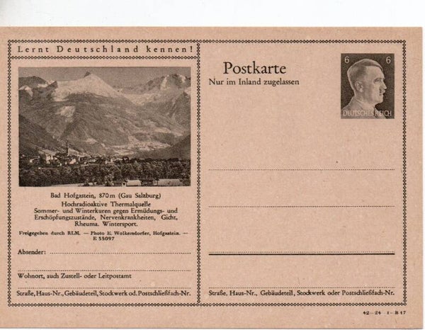 Deutsches Reich Bildpostkarte P307/ 42-24-1-B17 ungebraucht/ *