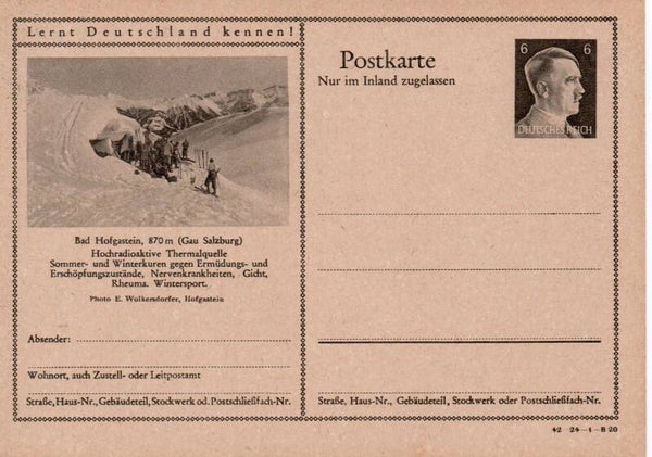 Deutsches Reich Bildpostkarte P307/ 42-24-1-B20 ungebraucht/ *