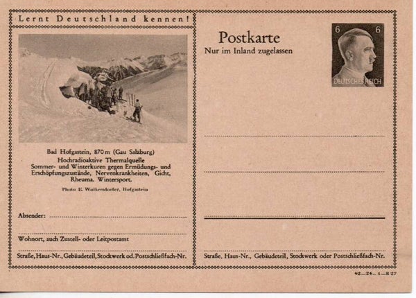 Deutsches Reich Bildpostkarte P307/ 42-24-1-B27 ungebraucht/ *