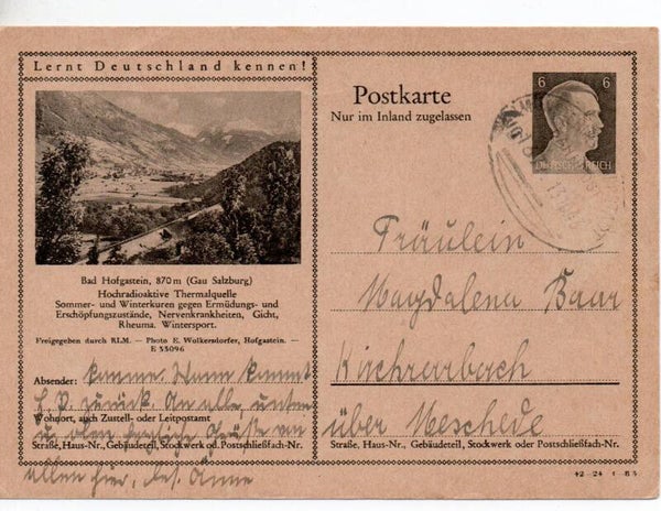 Deutsches Reich Bildpostkarte P307/ 42-24-1-B3 gelaufen/ o