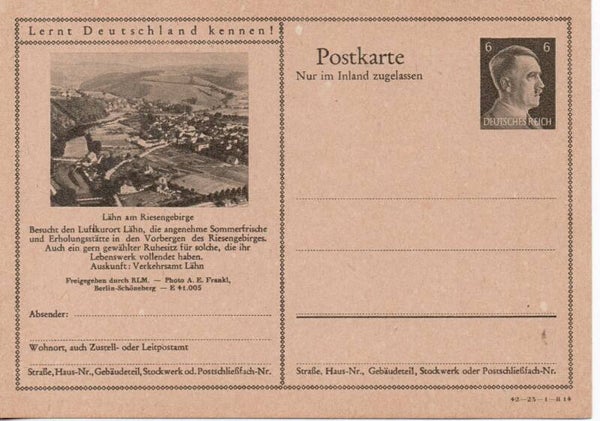 Deutsches Reich Bildpostkarte P307/ 42-23-1-B14 ungebraucht/ *