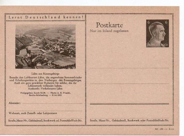 Deutsches Reich Bildpostkarte P307/ 42-23-1-B15 ungebraucht/ *