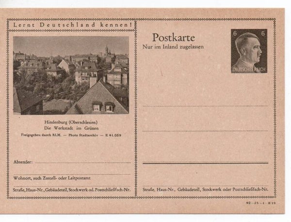 Deutsches Reich Bildpostkarte P307/ 42-23-1-B19 ungebraucht/ *