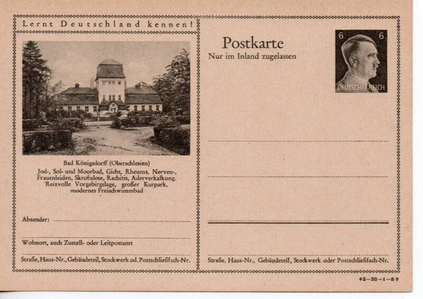 Deutsches Reich Bildpostkarte P307/ 42-20-1-B9 ungebraucht/ *