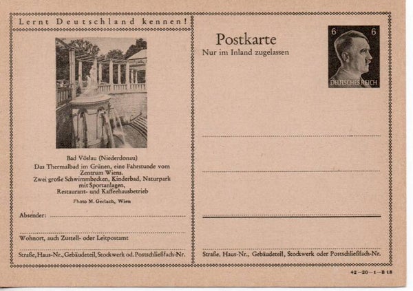 Deutsches Reich Bildpostkarte P307/ 42-20-1-B18 ungebraucht/ *