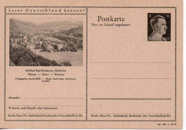 Deutsches Reich Bildpostkarte P307/ 42-20-1-B19 ungebraucht/ *