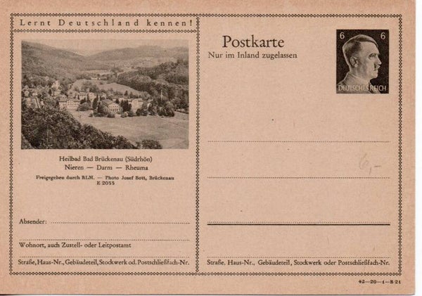Deutsches Reich Bildpostkarte P307/ 42-20-1-B22 ungebraucht/ *