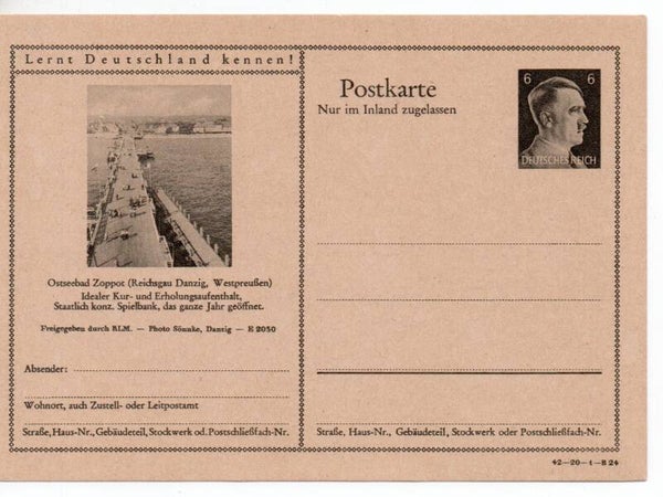Deutsches Reich Bildpostkarte P307/ 42-20-1-B24 ungebraucht/ *